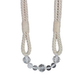 Natural Cotton Beaded Rope Curtain Tieback