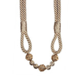 Cream Beaded Rope Curtain Tieback