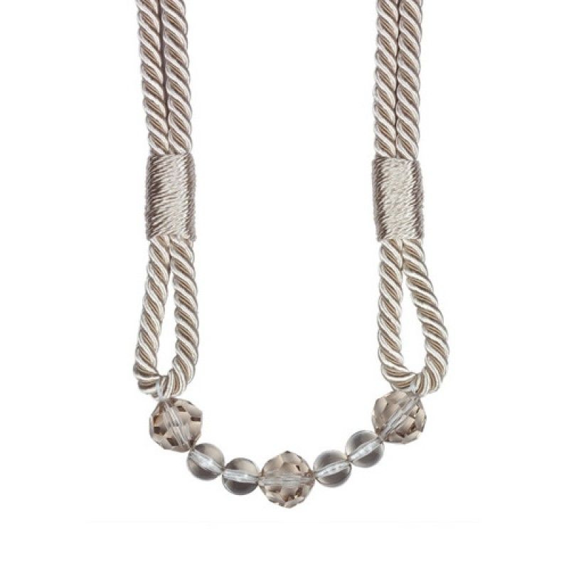 Oyster Beaded Rope Curtain Tieback