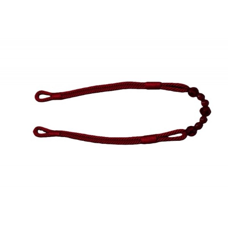 Burgundy Beaded Rope Curtain Tieback