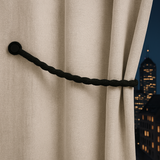 Curtain Accessories: Magnetic weaved rope tieback Black