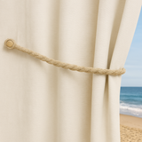 Curtain Accessories: Magnetic weaved rope tieback Cream