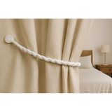 Curtain Accessories: Magnetic weaved rope tieback Off White