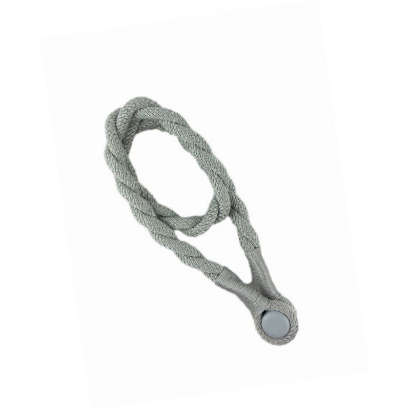 Curtain Accessories: Magnetic weaved rope tieback Silver