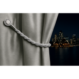 Curtain Accessories: Magnetic weaved rope tieback Silver
