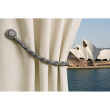 Curtain Accessories: Magnetic weaved rope tieback Grey