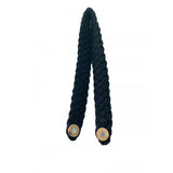 Curtain Accessories: Black rustique braided magnetic tieback