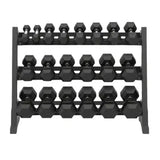 11 Pairs Hex Dumbbells PLUS Dumbbell Rack (385 kg | 5kg-30kg | 1.3m 3-tier Rack)