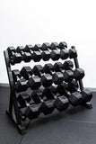 9 Pairs Hex Dumbbells PLUS Dumbbell Rack (270kg | 5kg-25kg | 1.1m 3-tier Rack)