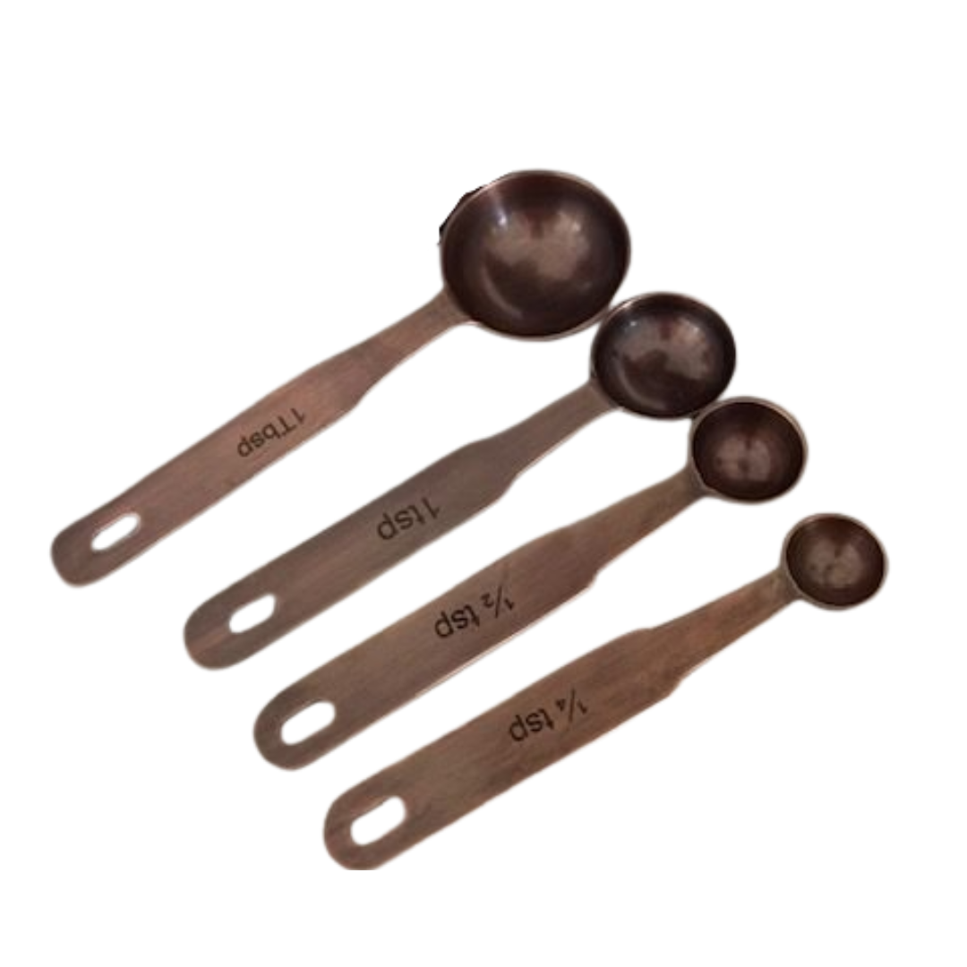 Drinkware: Antique Copper Finish Stainless Steel Measuring Spoons