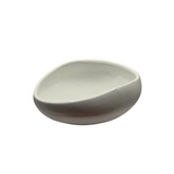 Bakeware & Accessories: White Glazed Terracotta Half Oval Bowl | Hand Thrown | Decorative Centerpiece