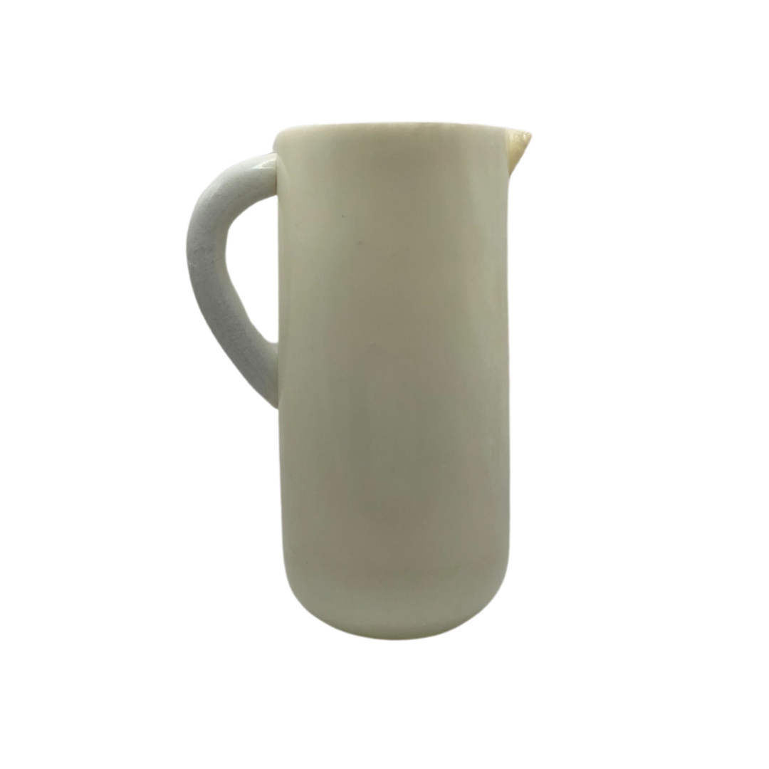 Drinkware: White Resin Pitcher Hand-Poured Marbled Jug