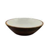 Bakeware & Accessories: Handcrafted Mango Wood & Enamel Serving Bowl - Natural & Food-Safe
