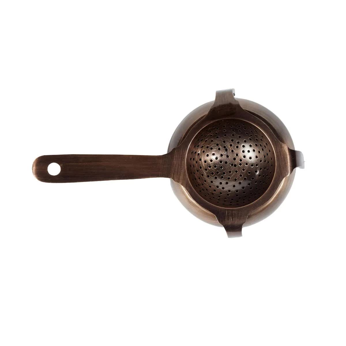 Drinkware: Antique Copper Tea & Cocktail Strainer Set