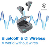 Over Ear Headphones: Laser Wireless Gaming ANC Earphones Black