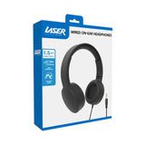 Over Ear Headphones: Laser Wired Headphones with 40mm Drivers Black