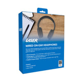 Over Ear Headphones: Laser Wired Headphones with 40mm Drivers Black