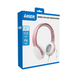 Over Ear Headphones: Laser Wired Headphones with 40mm Drivers Rose Gold