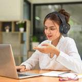 Over Ear Headphones: Laser Foldable Bluetooth Headphones with Mic Black