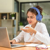 Over Ear Headphones: Laser Foldable Bluetooth Headphones with Mic - Navy Blue