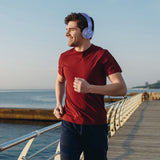 Over Ear Headphones: Laser Foldable Bluetooth Headphones with Mic - Navy Blue