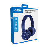 Over Ear Headphones: Laser Foldable Bluetooth Headphones with Mic - Navy Blue