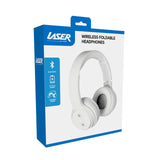 Over Ear Headphones: Laser Foldable Bluetooth Headphones with Mic Bright White
