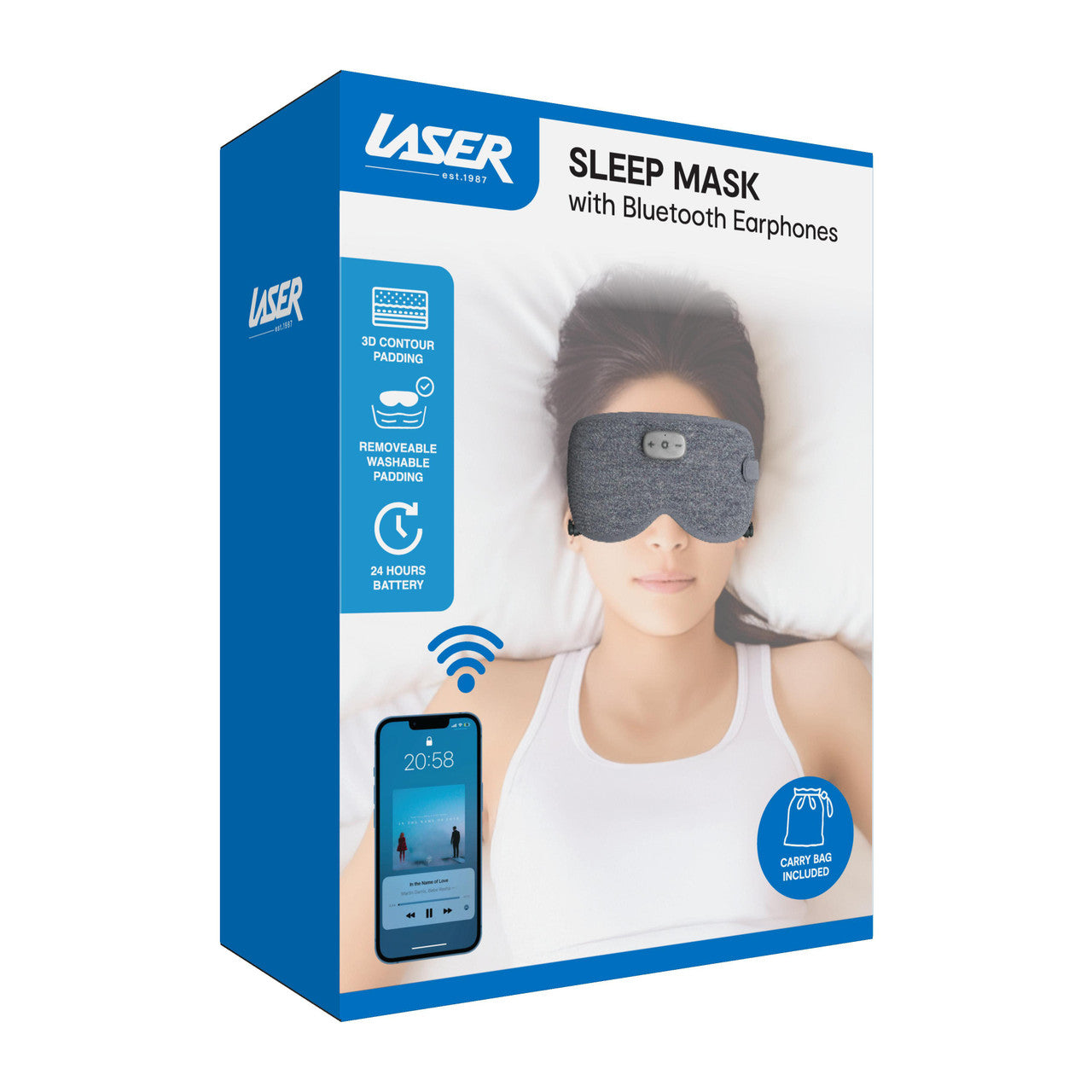 Laser Smart Sleeping Mask Earphone Grey