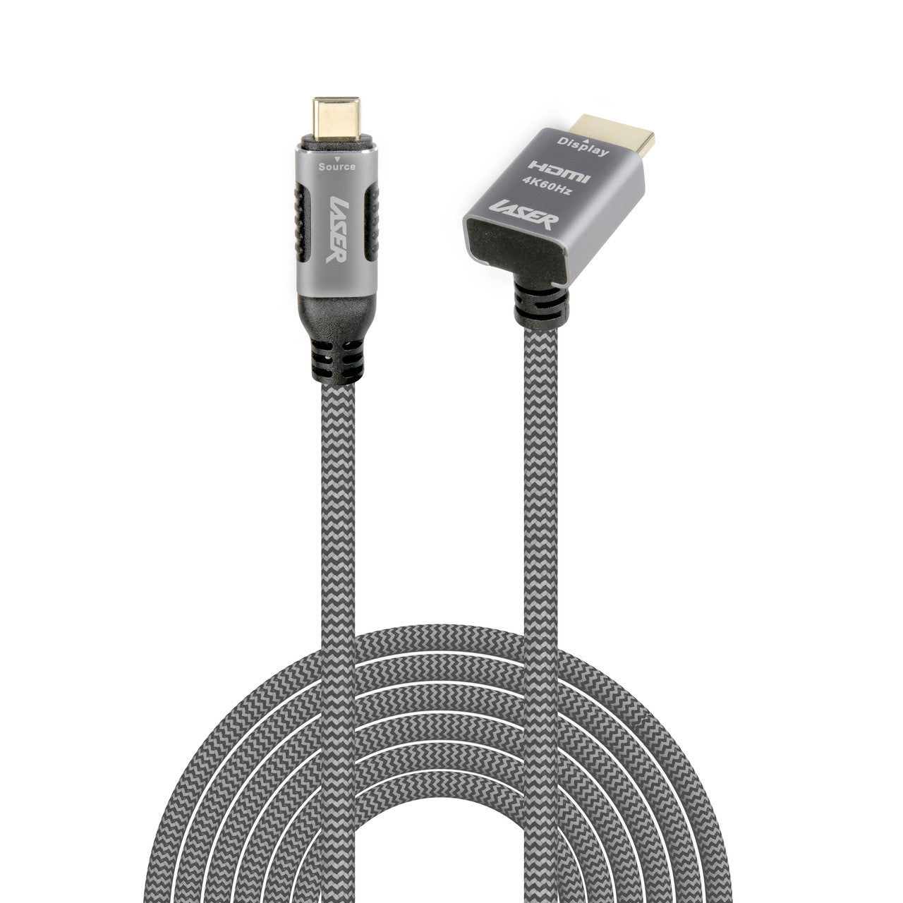 Laser 4K USB-C to Right Angle HDMI Cable 2m
