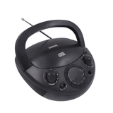 Bluetooth Speakers: Laser Black Portable CD Boombox with AM/FM Radio