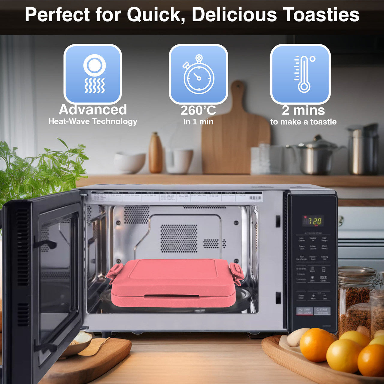 Wellness Accessories: Laser Microwave Toastie Maker Flamingo Pink