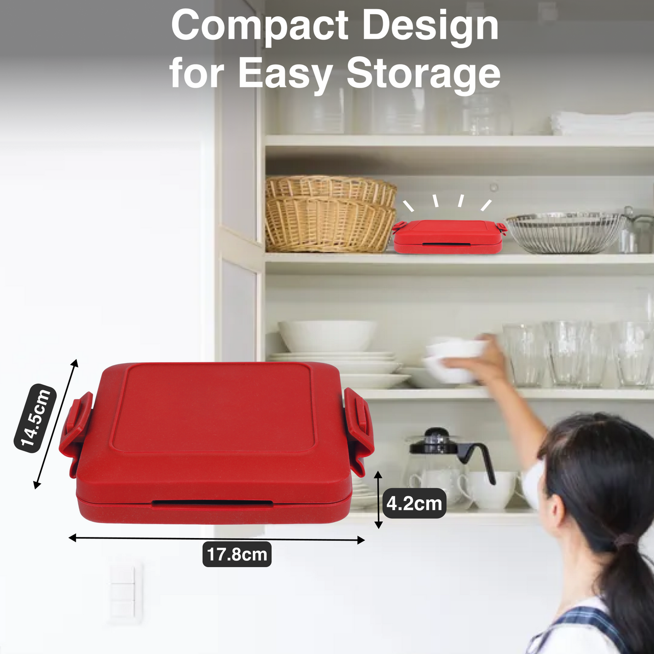 Wellness Accessories: Laser Microwave Toastie Maker with Heatwave Tech Red