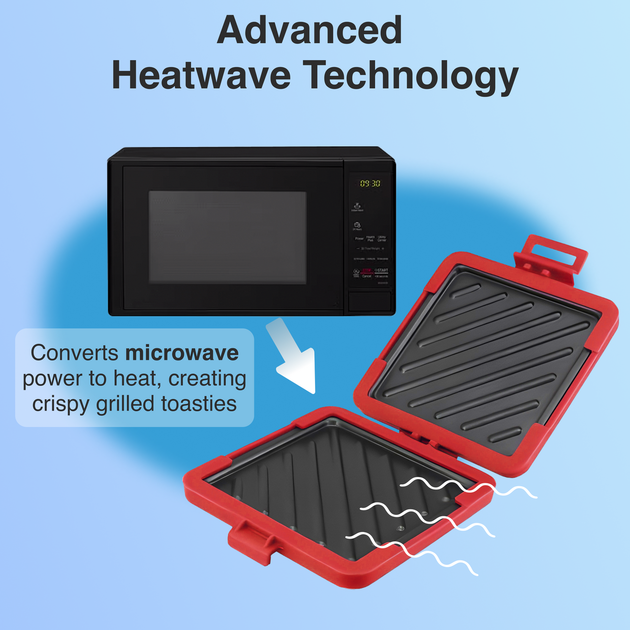 Wellness Accessories: Laser Microwave Toastie Maker with Heatwave Tech Red