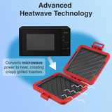 Wellness Accessories: Laser Microwave Toastie Maker with Heatwave Tech Red