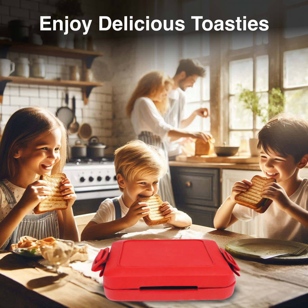 Wellness Accessories: Laser Microwave Toastie Maker with Heatwave Tech Red