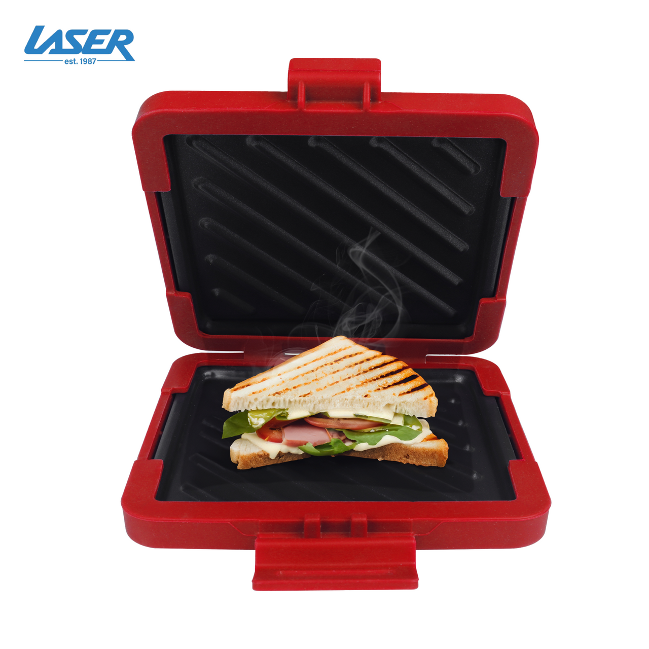 Wellness Accessories: Laser Microwave Toastie Maker with Heatwave Tech Red
