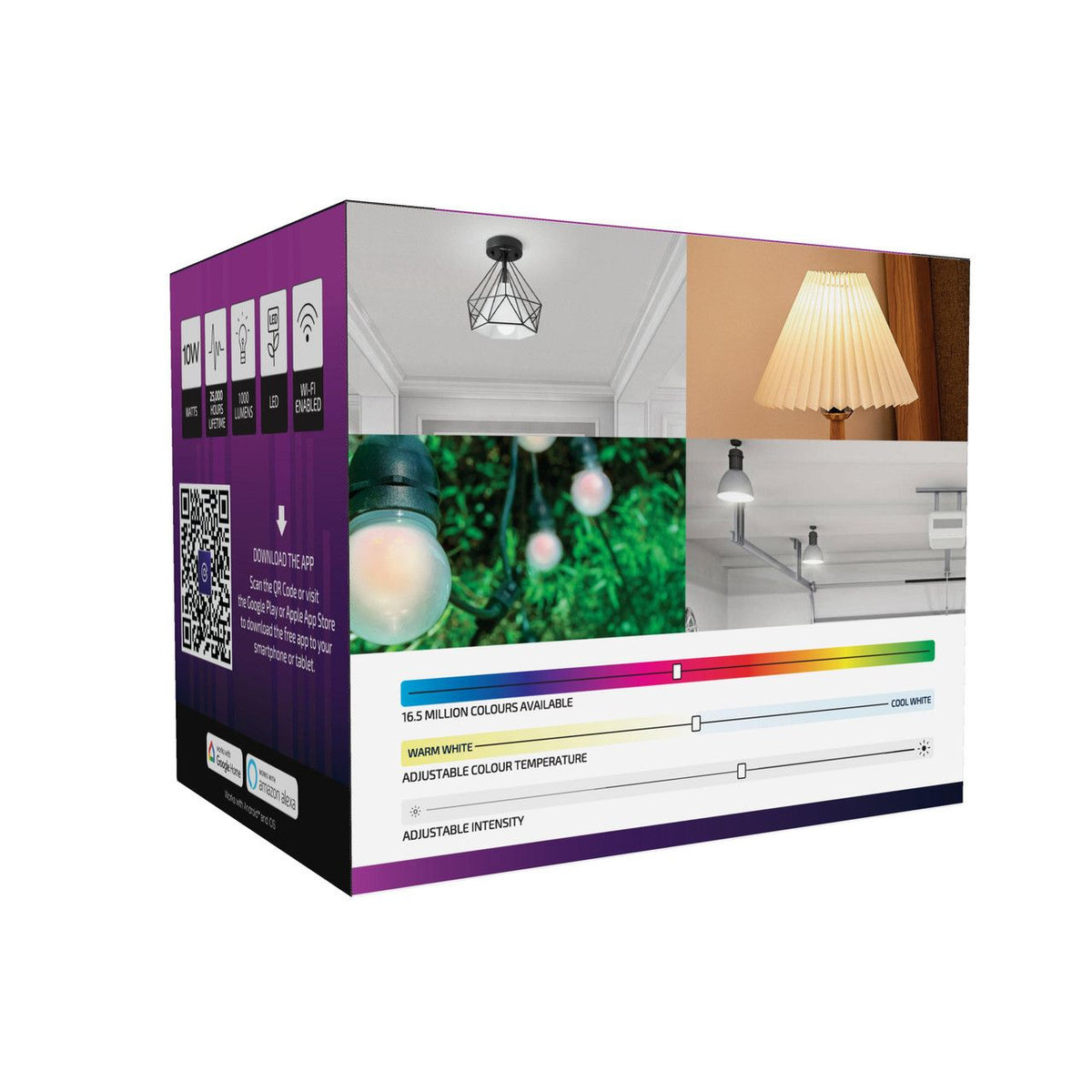 Connect Smart 4 Pack 10W B22 RGB LED Light Bulb