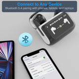 Over Ear Headphones: Laser TWS Earbuds ANC with Touch Display Black