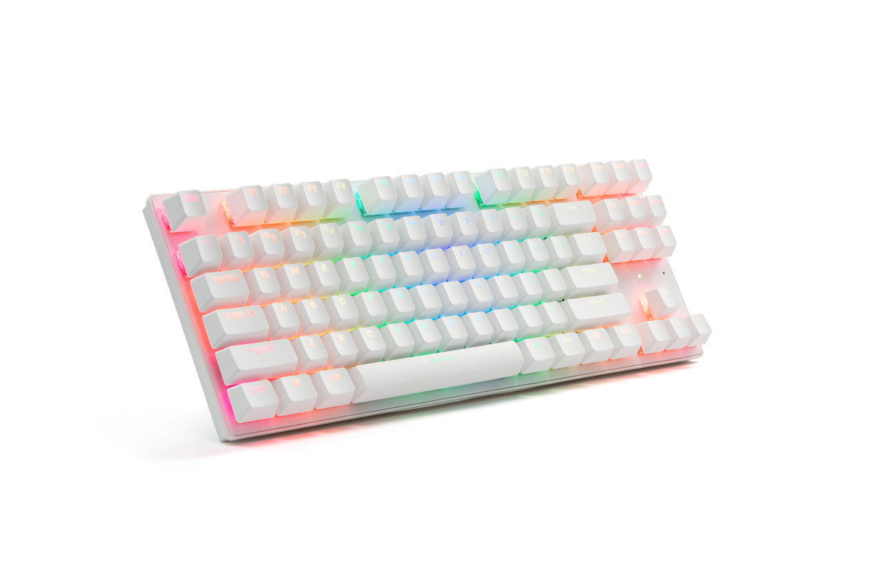 G-TEK Cyborg 87-Key Wired Bluetooth Keyboard White