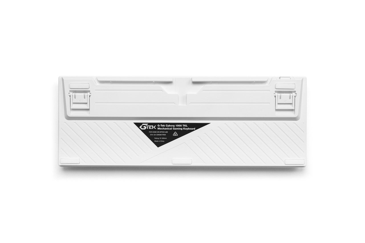 G-TEK Cyborg 87-Key Wired Bluetooth Keyboard White