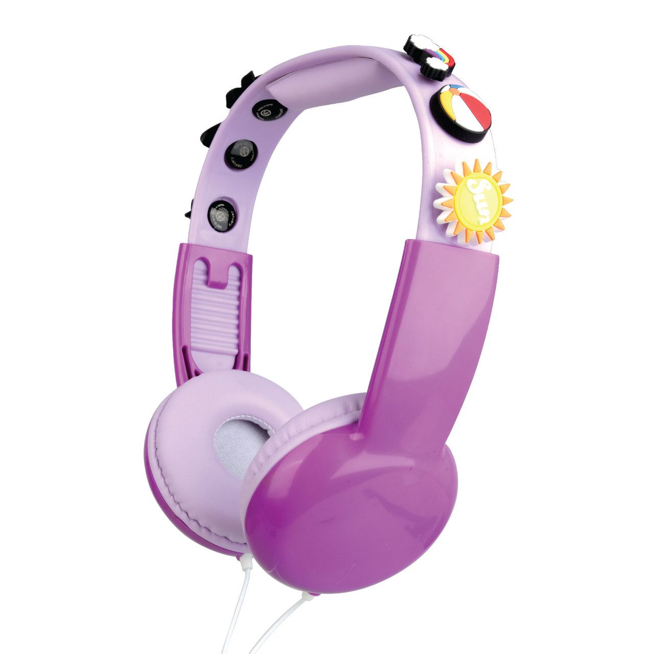 Laser Kids Wired Headphones with Charms Pink