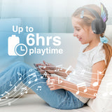 Over Ear Headphones: Laser Kids Angel Wings Headphones with Mic Black