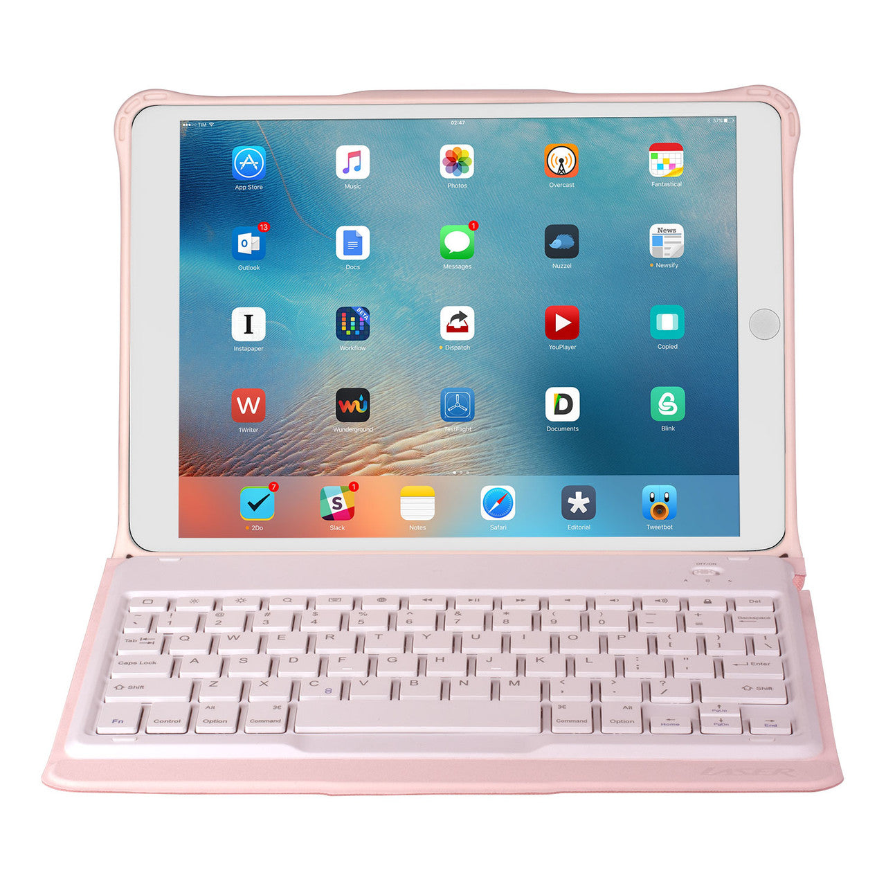 Keyboards & Accessories: Laser iPad 10.2-inch Wireless Keyboard Case Pink