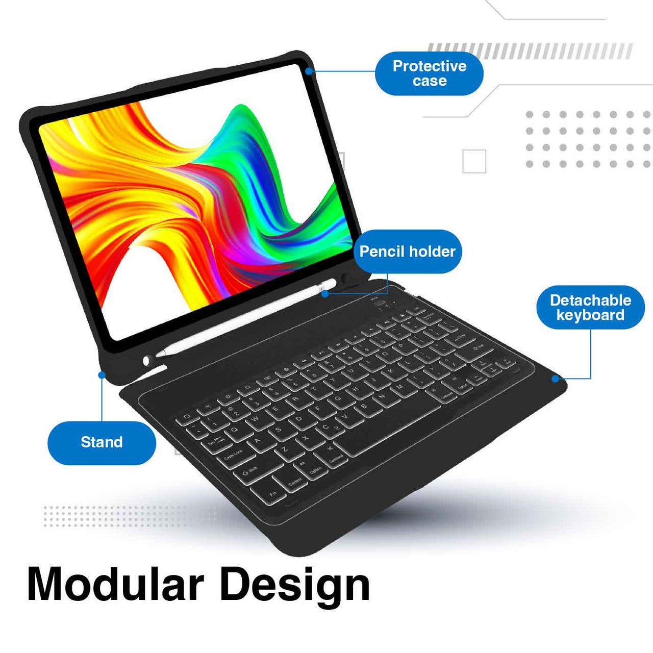 Keyboards & Accessories: Laser iPad 10.9-inch Wireless Keyboard Case Black