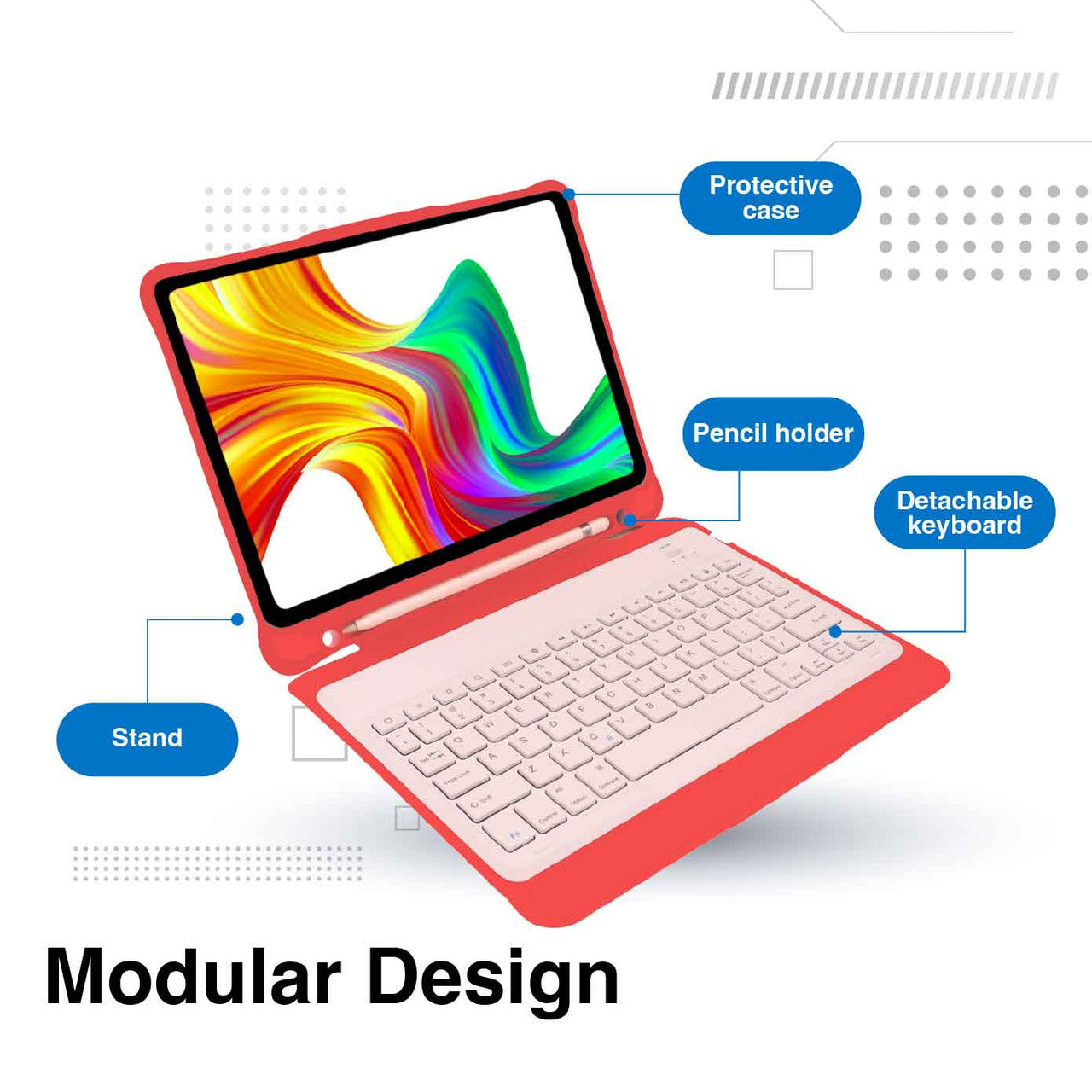 Keyboards & Accessories: Laser iPad 10.9-inch Wireless Keyboard Case Watermelon