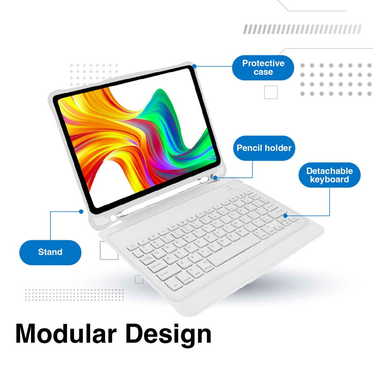 Keyboards & Accessories: Laser iPad 10.9-inch Wireless Keyboard Case White