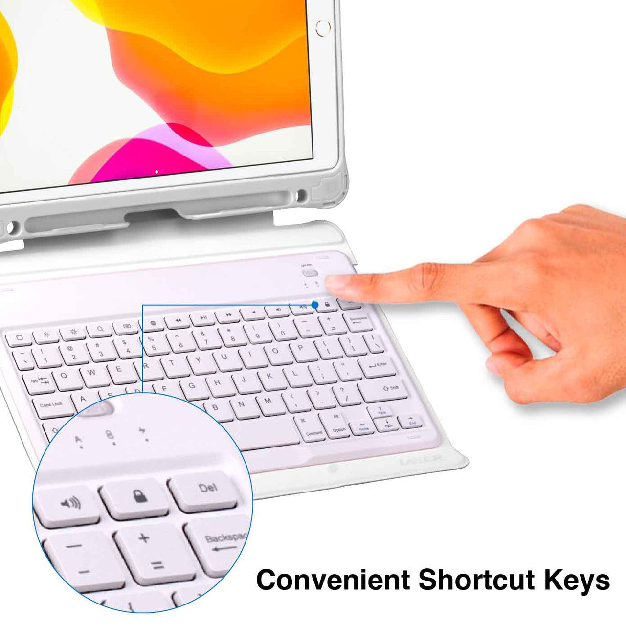 Keyboards & Accessories: Laser iPad 10.9-inch Wireless Keyboard Case White