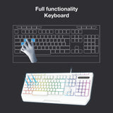 Keyboards & Accessories: Laser White Gaming RGB Keyboard Full Size with Multimedia Keys