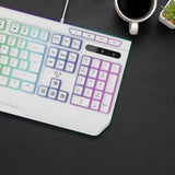 Keyboards & Accessories: Laser White Gaming RGB Keyboard Full Size with Multimedia Keys