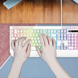 Keyboards & Accessories: Laser White Gaming RGB Keyboard Full Size with Multimedia Keys